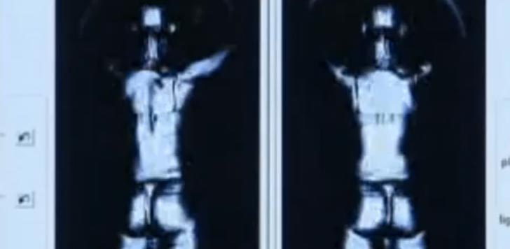 Så här kan bilden från en kroppsskanner se ut. Bild från video.